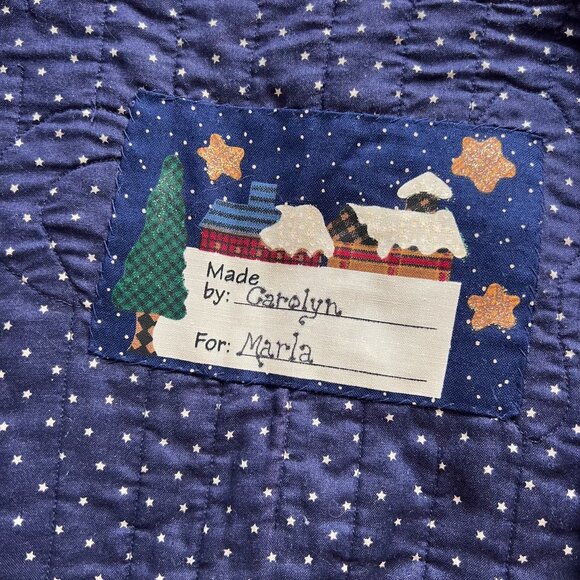 Handmade Whimsical Christmas Scene Quilted Vest - Picture 4 of 5